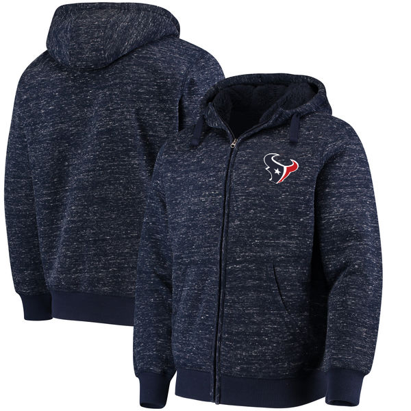Men's Houston Texans G-III Sports by Carl Banks Heathered Navy Discovery Sherpa Full-Zip NFL Jacket